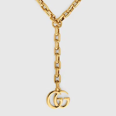 Gucci Gg Marmont Pendant Chain Necklace In Gold