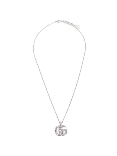 Gucci Gg Marmont Pendant Necklace In Silver