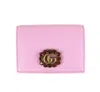 Gucci Gg Marmont Pink Leather Crystal Wallet In Pink