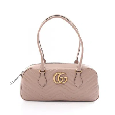 Pre-owned Gucci Gg Marmont Pink Leather Tote Bag ()