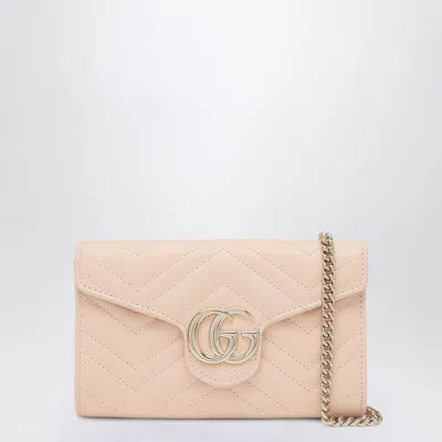 Gucci Gg Marmont Pink Wallet With Chain