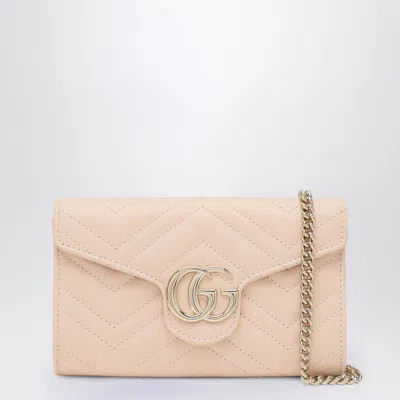 Gucci Gg Marmont Pink Wallet With Chain