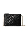 Gucci Gg Marmont Pochette With Chain In Black