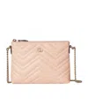 Gucci Gg Marmont Pochette With Chain In Pink