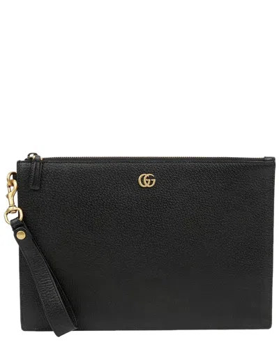 Gucci Gg Marmont Pouch (authentic Pre-loved) In Black