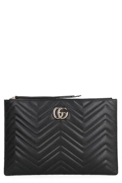 Gucci Gg Marmont Pouch In Black