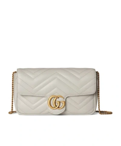 Gucci Gg Marmont Press Button Mini-bag In Nude