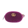GUCCI GUCCI GG MARMONT PURPLE VELVET CLUTCH BAG (PRE-OWNED)