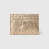 Gucci Gg Marmont Python Card Case In Gold