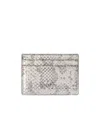 Gucci Gg Marmont Python Card Case In Gray