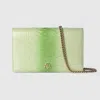 Gucci Gg Marmont Python Chain Wallet In Green