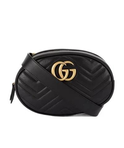 Gucci Gg Marmont Quilted Belt Bag In Black
