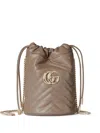 Gucci Gg Marmont Quilted Bucket Bag In Brown