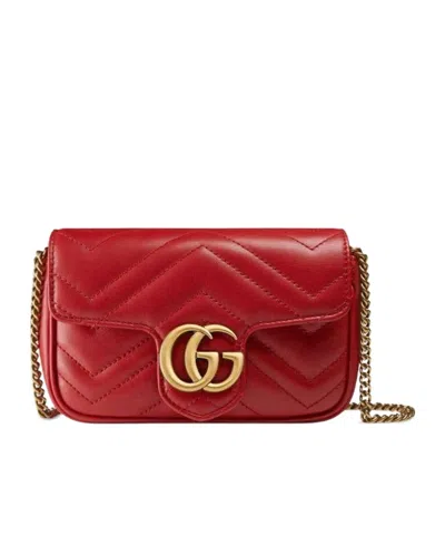 Gucci Gg Marmont Quilted Crossbody Bag In Red