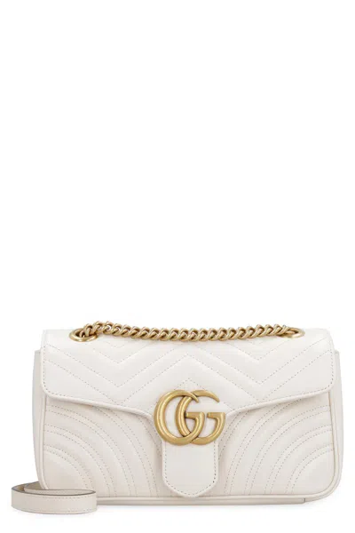 Gucci Gg Marmont Quilted Leather Bag In White