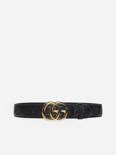 Gucci Gg Marmont Quilted Leather Belt