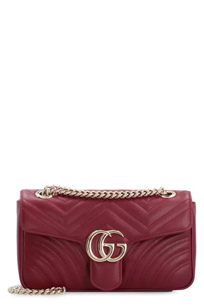 Gucci Gg Marmont Quilted Leather Shoulder Bag In Burgundy