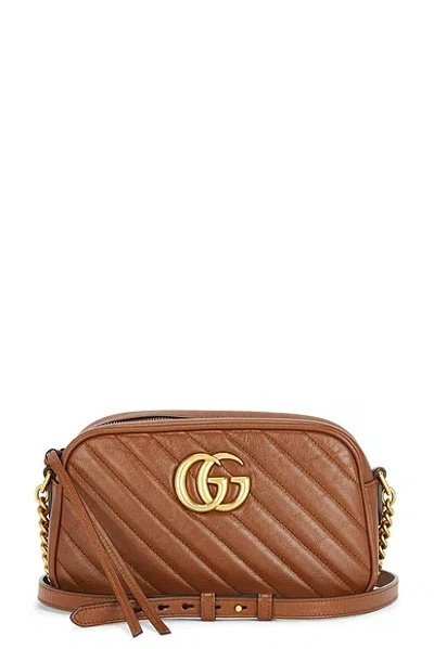 Gucci Gg Marmont Quilted Shoulder Bag In Brown