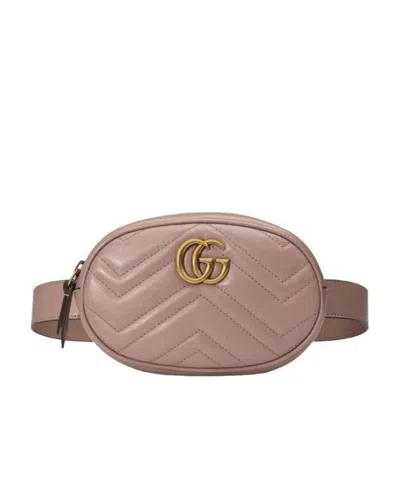 Gucci Gg Marmont Quilted Waist Pack In Pink