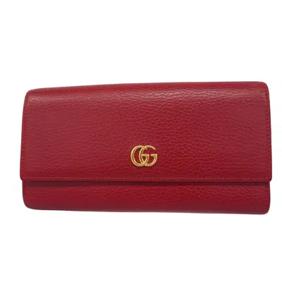 Gucci Gg Marmont Red Leather Wallet  ()