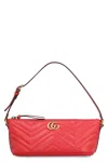 Gucci Small Gg Marmont Quilted Leather Shoulder Bag In Red