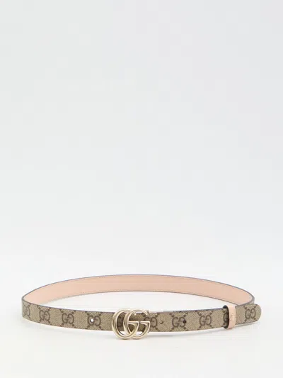 Gucci Gg Marmont Reversible Belt In Beige