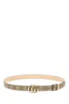 Gucci Gg Marmont Reversible Thin Belt In Animal Print