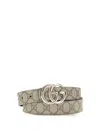 Gucci Beige Calf Leather Bos Taurus Regular Belt In Neutral