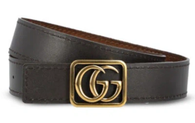 Gucci Gg Marmont Reversible Belt In Black