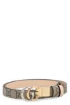 Gucci Gg Marmont Reversible Belt In Beige