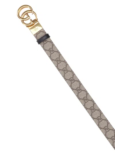 Gucci Gg Marmont Reversible Belt In Black