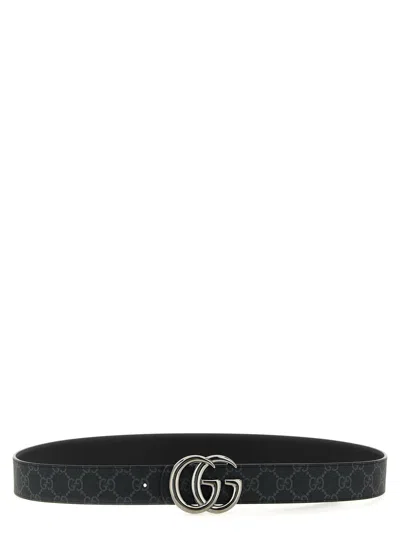 Gucci Gg Marmont Reversible Belt In Black