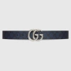 Gucci Marmont Double G Reversible Belt In Blue