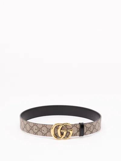 Gucci `gg Marmont Reversible` Belt In Brown