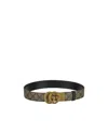 Gucci Gg Marmont Reversible Belt In Green