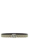 Gucci Reversible Belt Featuring Monogram Pattern In Neutral