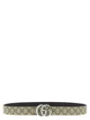 Gucci Beige Gg Marmont Reversible Belt In Brown