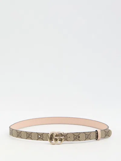 Gucci Gg Marmont Reversible Belt In Sand