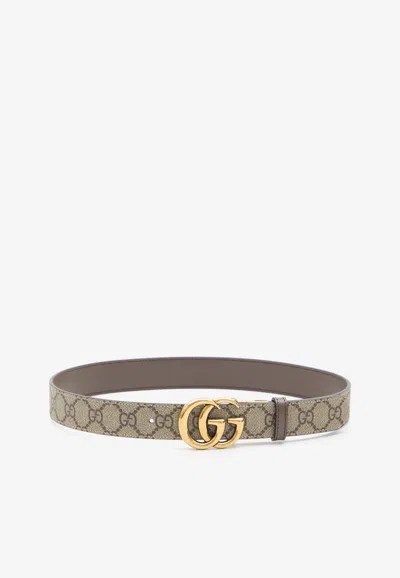 Gucci Gg Marmont Reversible Belt In Sand