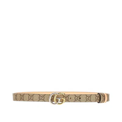 Gucci 'gg Marmont' Reversible Belt In Brown