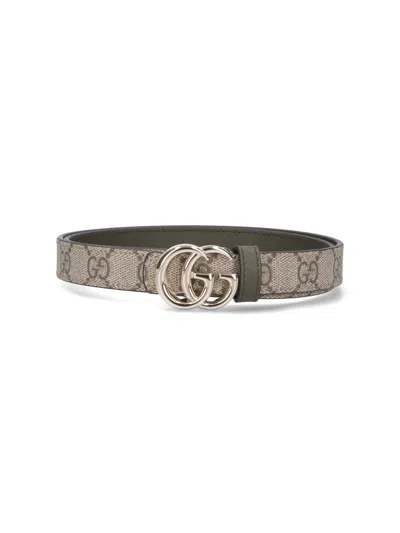 Gucci "gg Marmont" Reversible Belt In Sand