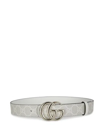 Gucci Gg Marmont Reversible Belt In White