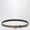 Gucci Gg Marmont Reversible Thin Belt In Cream