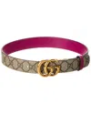 Gucci Gg Marmont Reversible Gg Supreme Canvas & Leather Belt