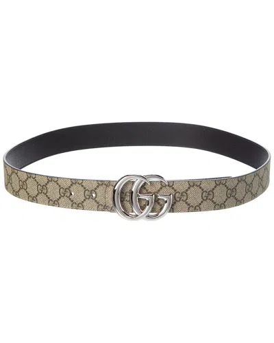 Gucci Gg Marmont Reversible Gg Supreme Canvas & Leather Belt In Multi