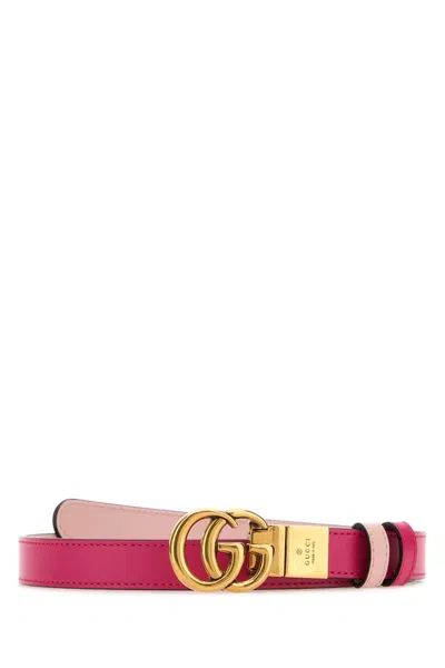 Gucci Gg Marmont Reversible Leather Belt, 2 Cm Width In Pink