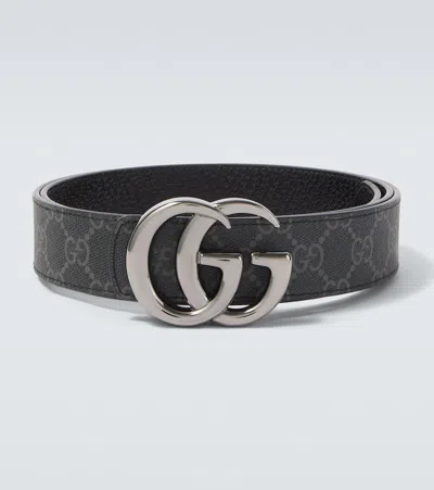 Gucci Gg Marmont Reversible Leather Belt In Purple