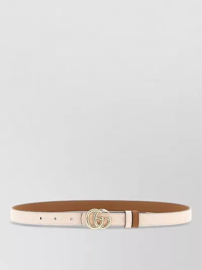 Gucci Gg Marmont Reversible Smooth Leather Belt In Orange
