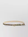 Gucci Gg Marmont Reversible Thin Belt In Neutral