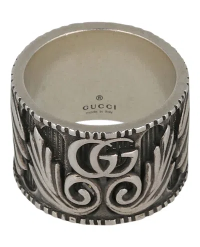 Pre-owned Gucci Gg Marmont Ring In Silver